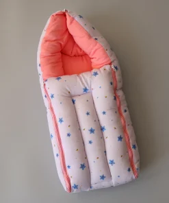 Soft Cotton Kangaroo Wrapper - Light lavender with Blue Star - KW1