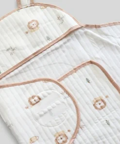 Alternative view of Swaddle Cum Sleeping Bag - Cream Boarder with Lion - SBG