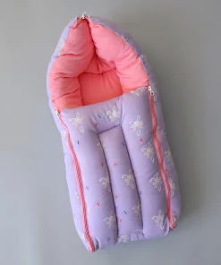 Soft Cotton Kangaroo Wrapper - lavender with Girl - KW1