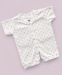 Baby Knitted Cotton Half Romper - (Single) - Dots