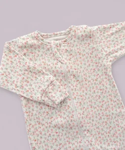 Sleeping Suit - White with Pink Floral - SS1 - Image 2