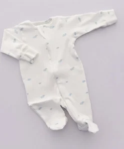 Sleeping Suit - Off White Star - White with Blue Cloud - SS1