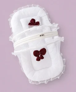 Premium Baby Nest Bed - Maroon and White - BS1 - Image 3