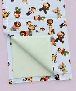 Alternative view of Play Mat/ Bath Mat - 90x65cm - Blue with Monkey Man and Animals - BM2