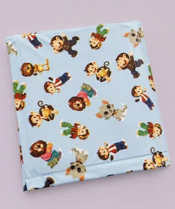 Play Mat/ Bath Mat - 90x65cm - Blue with Monkey Man and Animals - BM2