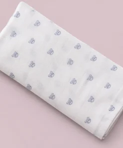 Alternative view of Single Layer Muslin Bath Towel(Pack of 5) - Pink Floral - Blue Teddy - Brown Teddy - Blue Print - Pink Thick Floral - BT1