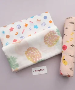 Single-Layer Muslin Swaddle (Set of 3) 100x100cm - Color Shapes - Pineapple - Pink Sparrow - SW1