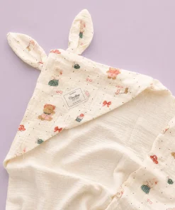 Alternative view of Crinkled Muslin Hooded Blanket (90x90 cm) - Teddys with Cars - BL1