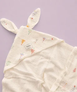 Alternative view of Crinkled Muslin Hooded Blanket (90x90 cm) - Christmas Trees - BL1