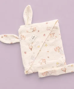 Crinkled Muslin Hooded Blanket (90x90 cm) - Unicorn - BL1