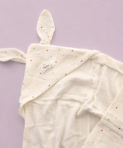 Alternative view of Crinkled Muslin Hooded Blanket (90x90 cm) - Color Dots - BL1