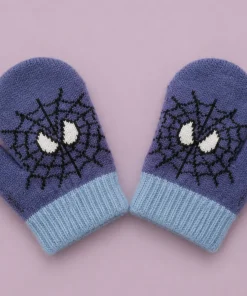 Woolen mittens  - Pack of 1 - Dark Blue and Blue Spider