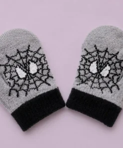 Woolen mittens  - Pack of 1 - Grey Black Spider