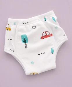 Alternative view of Organic Muslin Cotton Full Padded Underwear (Pack of 2) - Purple Teddy + Tree and Car - PU1