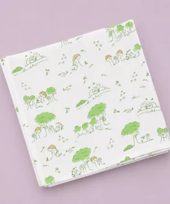 Organic Muslin Cotton Swaddle (Set of 2) 110x110cm - Tree + Rabbit on Flower Pot - SW1 - Image 2