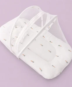 Crinkled Muslin Foldable Bedding Set - Carrot - BS1 - Image 2