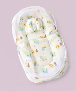 Crinkled Muslin Foldable Bedding Set - Animals - BS1