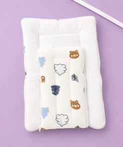 Crinkled Muslin Cotton Kangaroo Wrapper - (65x43cm) - Teddy Head and Tree - KW1 - Image 3