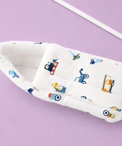 Crinkled Muslin Cotton Kangaroo Wrapper - (65x43cm) - Vehicles - KW1