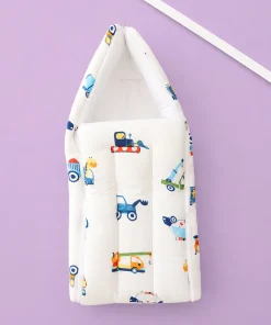 Crinkled Muslin Cotton Kangaroo Wrapper - (65x43cm) - Vehicles - KW1 - Image 2
