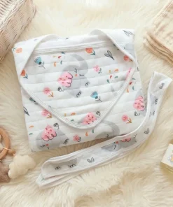 Soft Cotton Hooded Blanket - Grey Elephant - BL1
