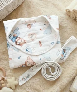 Soft Cotton Hooded Blanket - Teddy and Rainbow - BL1