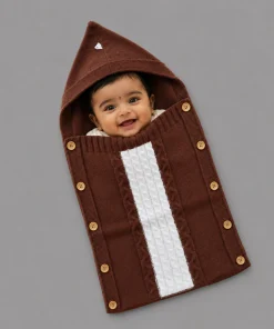 Alternative view of Premium Baby Sleeping Bag - Coffee Brown and Off White  - SBG
