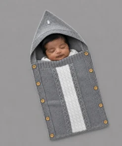 Alternative view of Premium Baby Sleeping Bag - Grey and Off White  - SBG