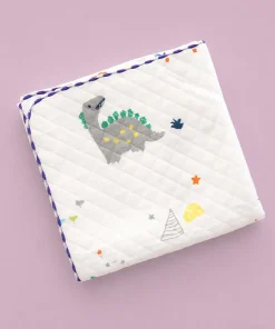 Cotton Blanket - White with Dino - BL1