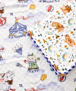 Alternative view of Soft Cotton Blanket(Pack of 2)  - Circus Elephant + Bear and Arrow - BL1
