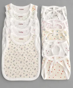 Assorted Prints Jhabla Combos - Pack of 10 - Side Button + Nappy - CM1
