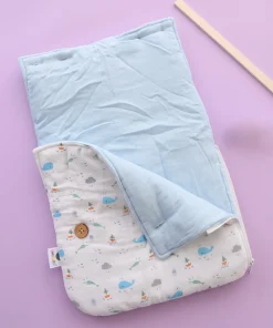 Alternative view of Muslin Cotton Kangaroo Wrapper (70x40cm) - Blue Whale  - KW1
