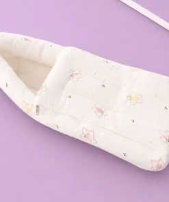 Crinkled Muslin Cotton Kangaroo Wrapper - 65x43cm - Star and Fruits  - KW1
