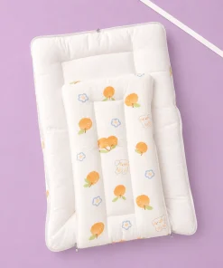 Crinkled Muslin Cotton Kangaroo Wrapper - (65x43cm) - Orange Fruit and Rabbit Head - KW1 - Image 3