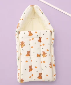 Crinkled Muslin Cotton Kangaroo Wrapper - (65x43cm) - Brown Teddy - KW1 - Image 2