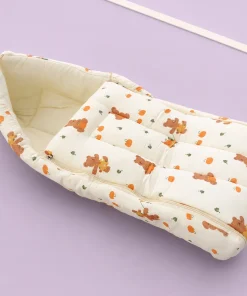 Crinkled Muslin Cotton Kangaroo Wrapper - (65x43cm) - Brown Teddy - KW1