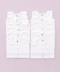 Pure Cotton Back Knot Jhabla( Pack of 10) - White - JH1