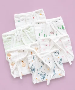 Assorted 5 Layer Muslin Padded Nappy - Pack of 6 - NP01