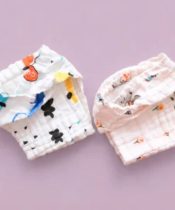 Color Crinkled Muslin Nappy - Pack Of 2 - Vehicles + Pink Elephant - NP01
