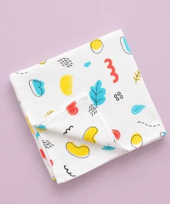 Single-Layer Muslin Swaddle (Set of 3) 100x100cm - Shape - Leaf - Vehicles - SW1 - Image 3