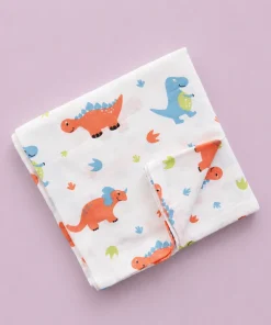 Alternative view of Single-Layer Muslin Swaddle (Set of 4) 100x100cm - House - Dino - Animals - Sparrow- SW1