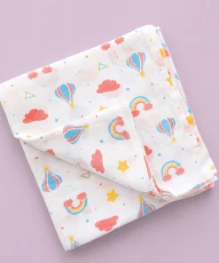 Single-Layer Muslin Swaddle (Set of 3) 100x100cm - Unicorn - Number - Hot Air Balloon - SW1 - Image 4