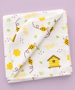 Single-Layer Muslin Swaddle (Set of 2) 100x100cm - Honey Bee - Air Balloon - SW1 - Image 2