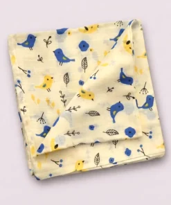 Single-Layer Muslin Swaddle (Set of 3) 100x100cm - Yellow Sparrow - Blue Sparrow - Cracodile - SW1 - Image 2