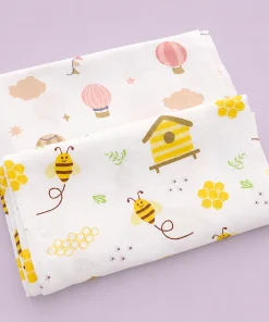 Single-Layer Muslin Swaddle (Set of 2) 100x100cm - Honey Bee - Air Balloon - SW1