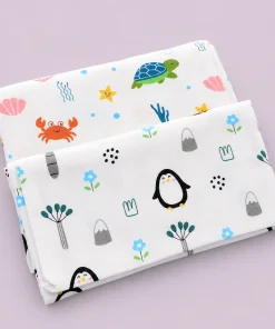 Single-Layer Muslin Swaddle (Set of 2) 100x100cm - Penguin - Sea Animal - SW1