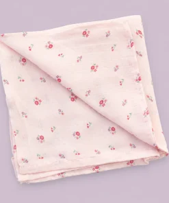 Single-Layer Muslin Swaddle (Set of 2) 100x100cm - Pink Whale and Pink Floral - SW1 - Image 3