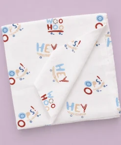 Single-Layer Muslin Swaddle (Set of 2) 100x100cm - Hey Woo Hoo - Donut - SW1 - Image 2