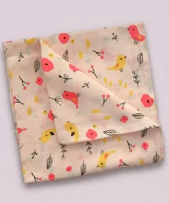 Single-Layer Muslin Swaddle (Set of 3) 100x100cm - Color Shapes - Pineapple - Pink Sparrow - SW1 - Image 2