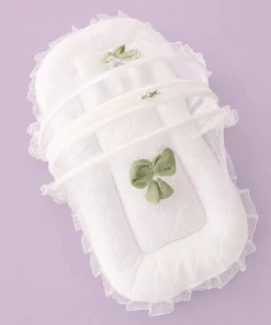 Premium Baby Nest Bed - Green and White - BS1 - Image 2